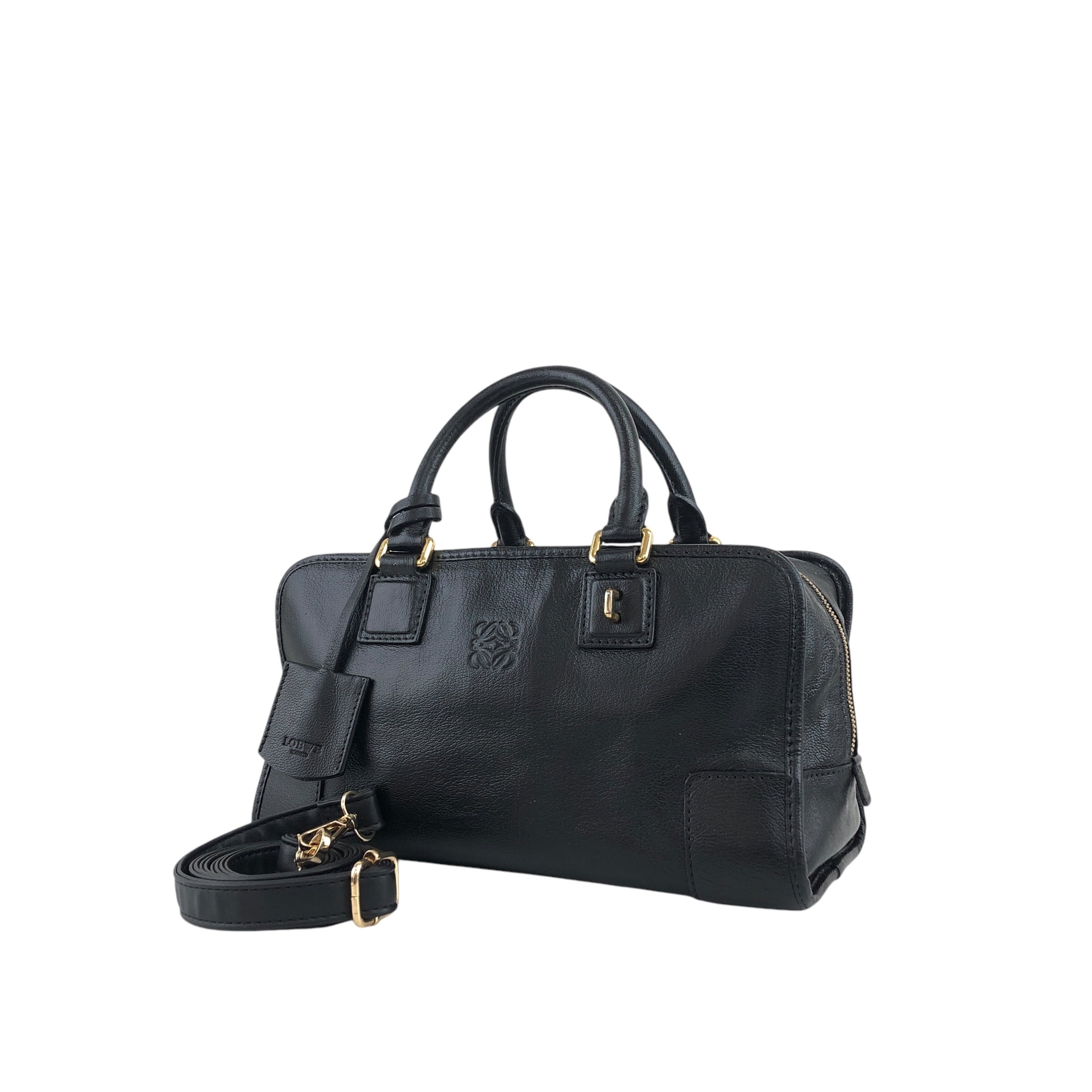 LOEWE ロエベ アマソナ28 ハンドバッグ ブラック アナグラム レザー