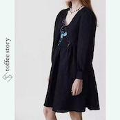 うさぎのワンダーランド:クラシカルブラックミニドレス 《XU0130》