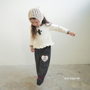 【Butter cup】NO.1フリルラビットT 80〜110cm グレー 241019