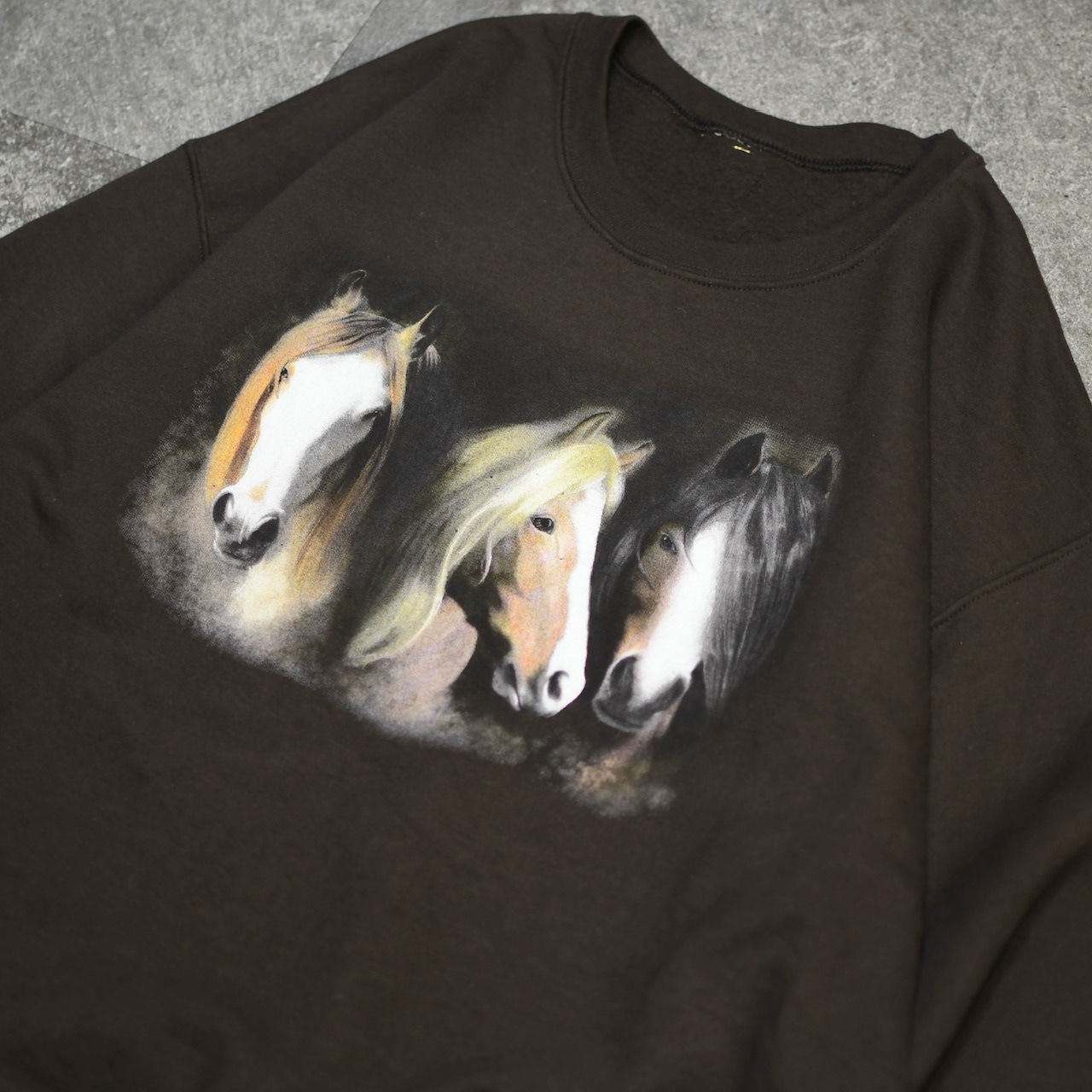 horse print sweat brown