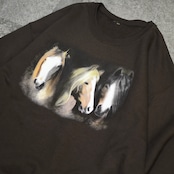 horse print sweat brown