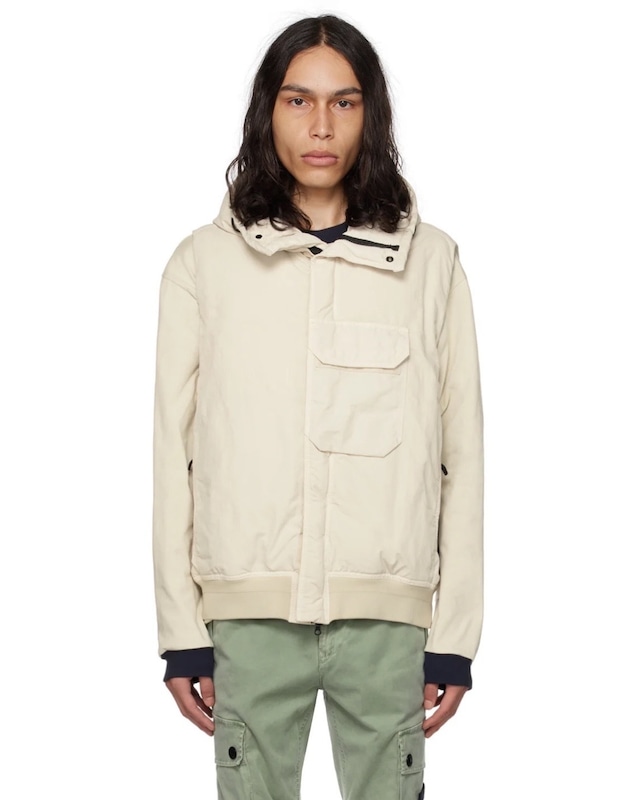 【STONE ISLAND】G1021 OPAQUE NYLON TWILL DOWN VEST