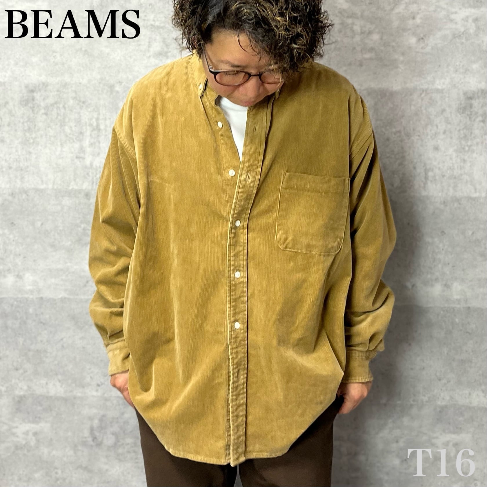 ビームス BEAMS コーデュロイ イージーフィット ボタンダウンシャツ ...