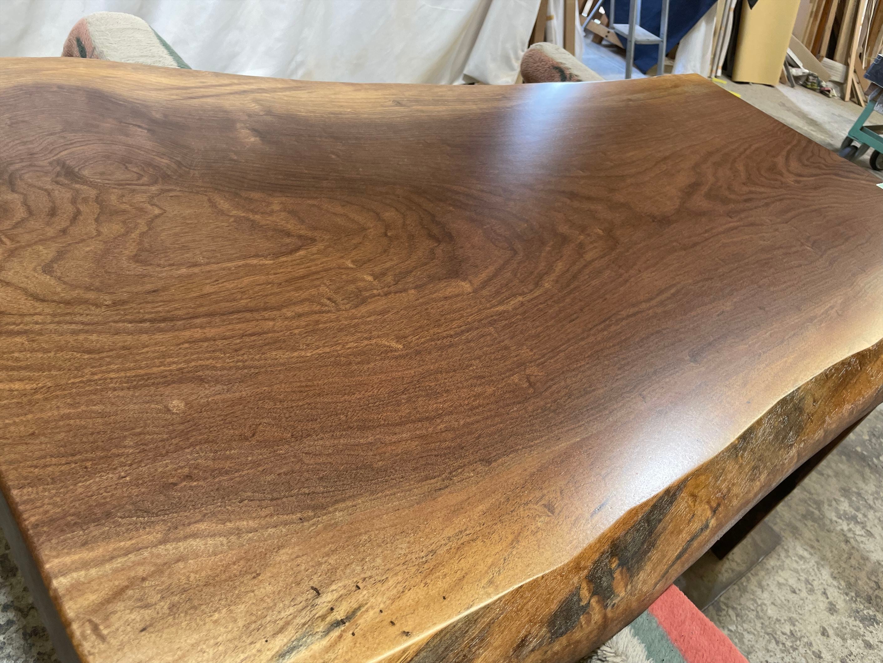 ブラックウォールナット9155 一枚板無垢 乾燥材 1500x700-650x50mm