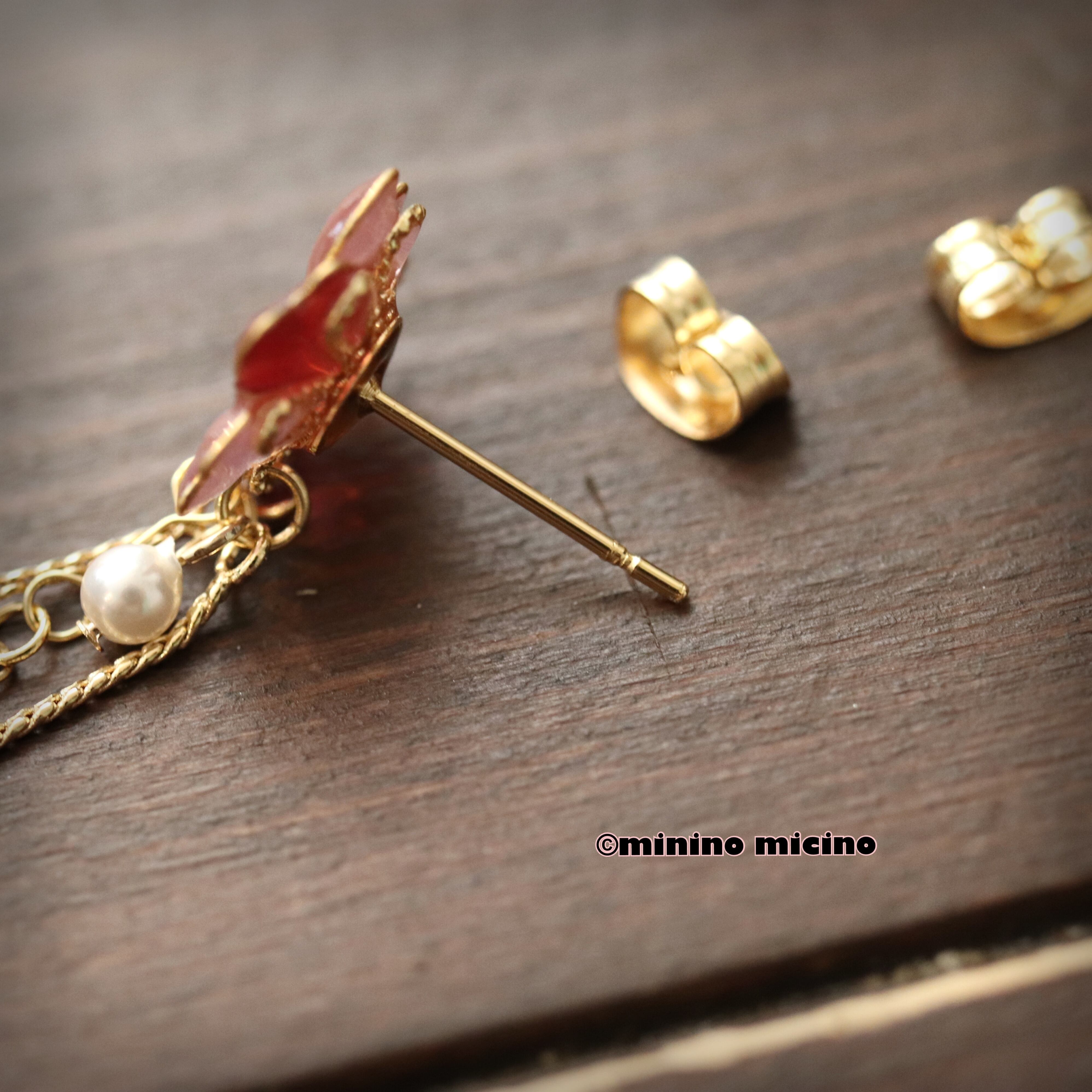桜ワイヤー イヤリング＆ピアス | まやの目(猫モチーフ雑貨