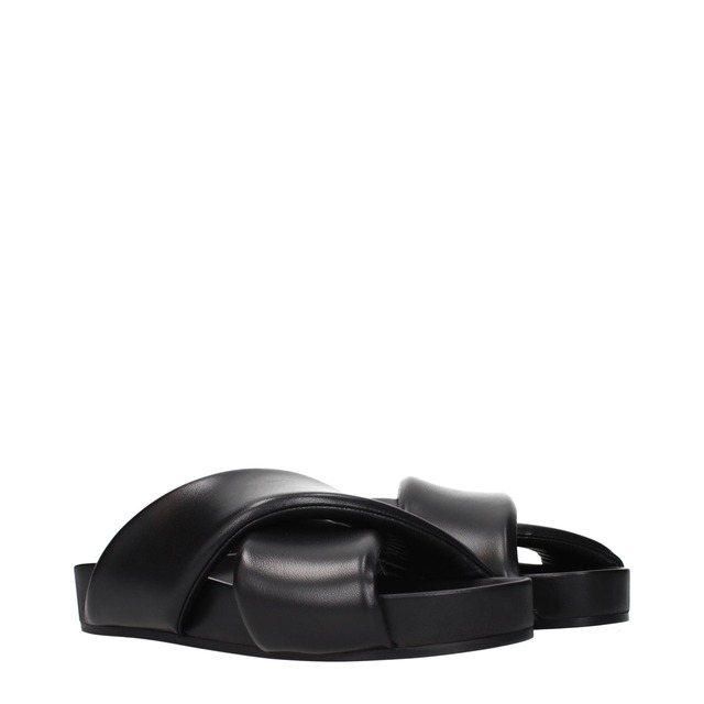 【新品】JIL SANDER ジルサンダー メンズ スライドサンダル レザー ブラック WP0001P5810001