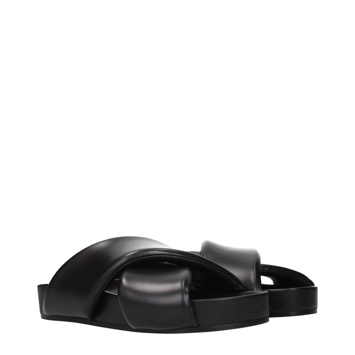 【新品】JIL SANDER ジルサンダー メンズ スライドサンダル レザー ブラック WP0001P5810001