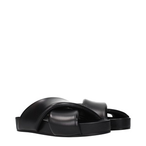 【新品】JIL SANDER ジルサンダー メンズ スライドサンダル レザー ブラック WP0001P5810001