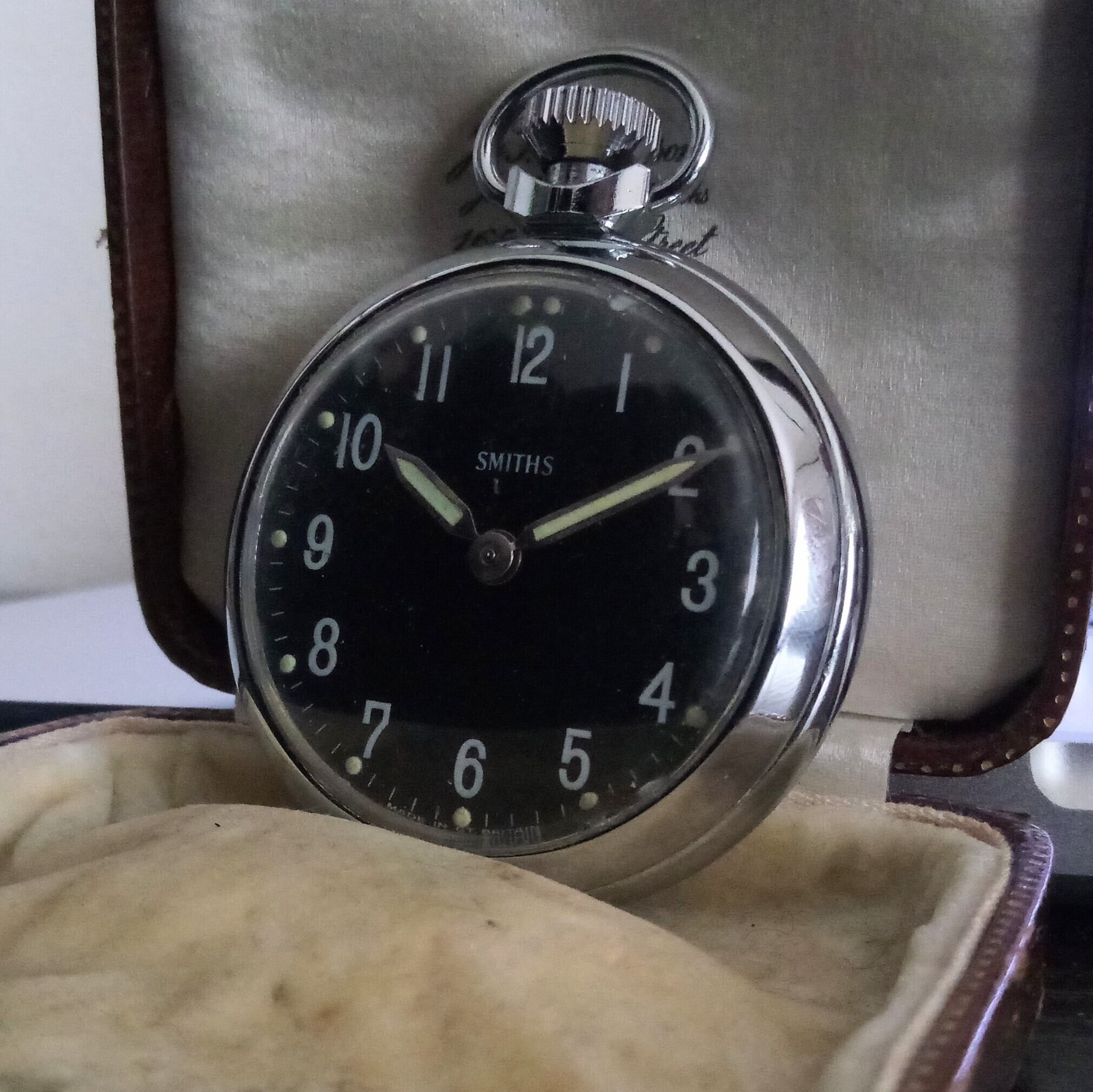 SMITHS Black Dial Pocket Watch