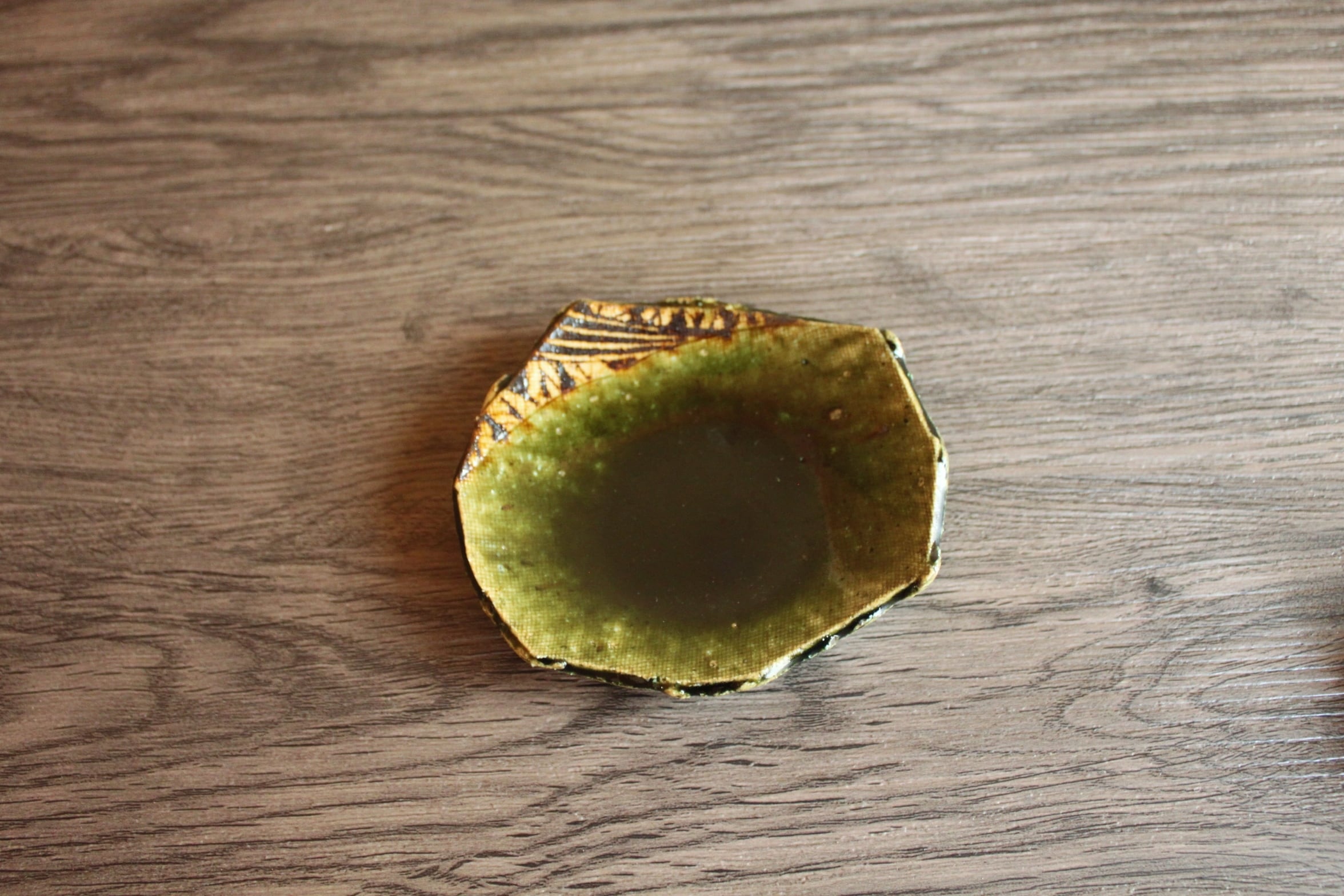 27\y11 織部焼 時代 古織部 豆皿 小皿 Yahoo!オークション -「織部焼