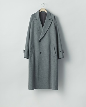 ssstein "WOOL CASHMERE OVERSIZED PEAK LAPEL CHESTER COAT〔GREY〕"