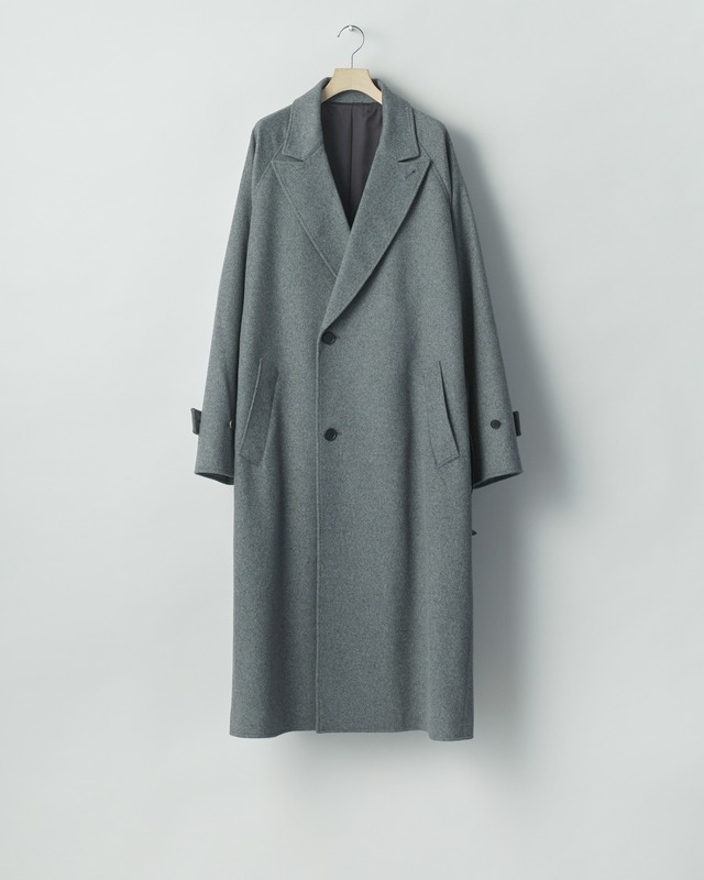 ssstein "WOOL CASHMERE OVERSIZED PEAK LAPEL CHESTER COAT〔GREY〕"