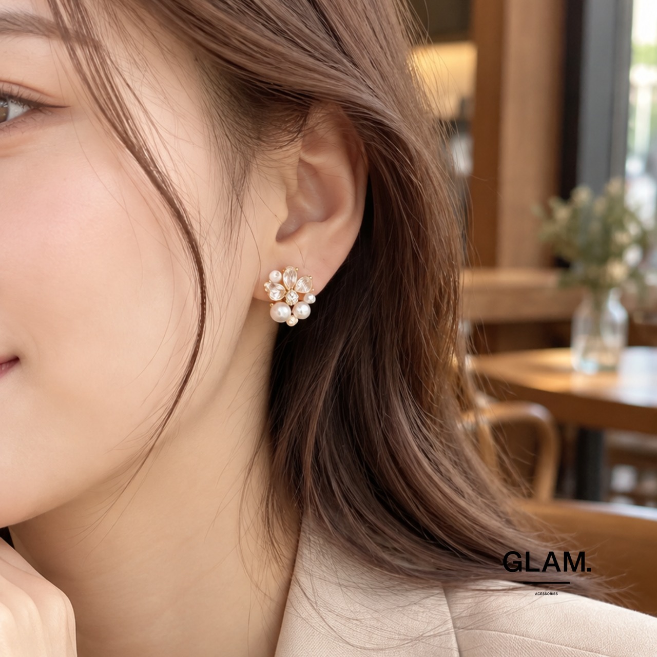グレイスフラワーピアス