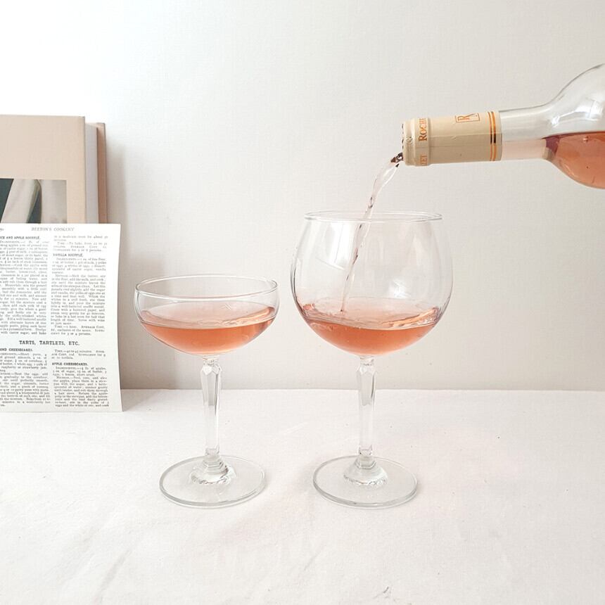 vintage wine glass 2types / ヴィンテージ クープグラス ワイン