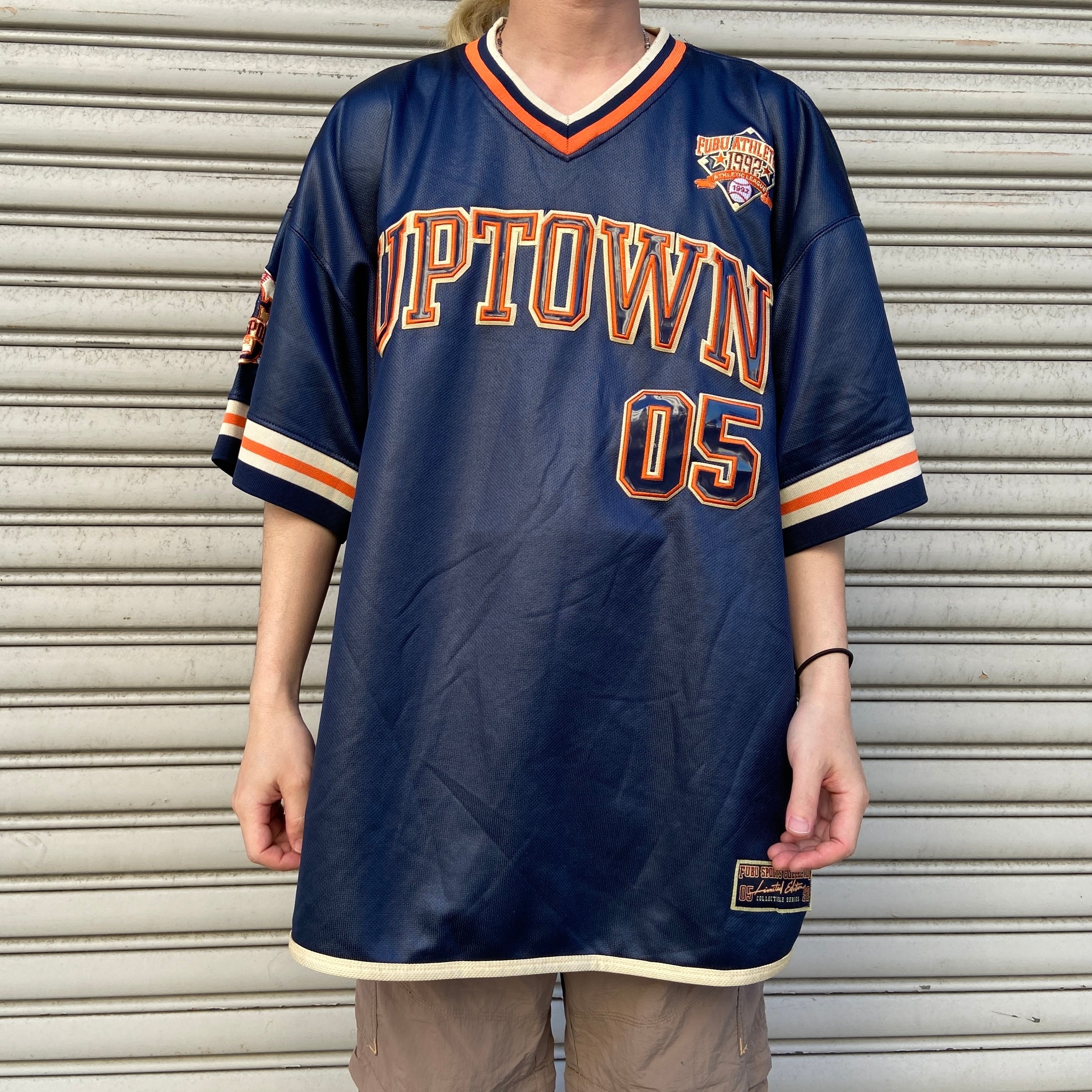 90s FUBU ベースボールゲームTシャツ ビッグサイズ ワッペン 紺 90s FUBU ベースボールゲームTシャツ ビッグサイズ ワッペン 紺