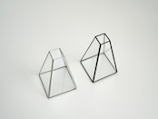 HAKU GLASS FLOWER VASE -S- / H10cm / SILVER・BLACK