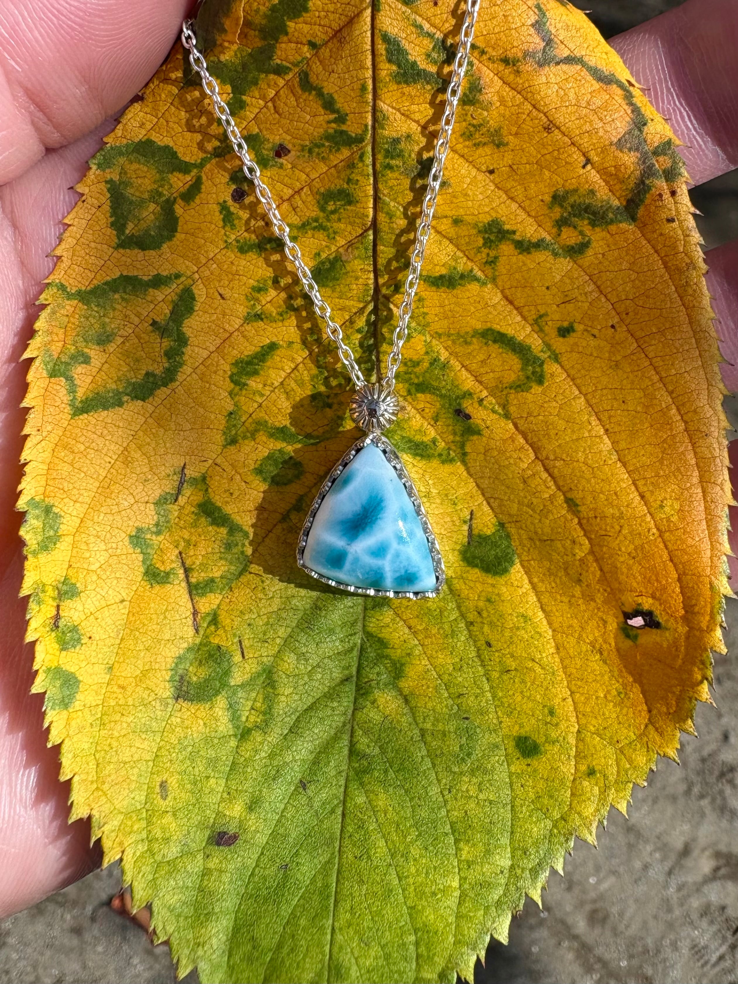 Larimar 18k concho Necklace