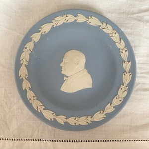 フランス　WEDGWOOD　アンティーク豆皿　ブルー（Man）