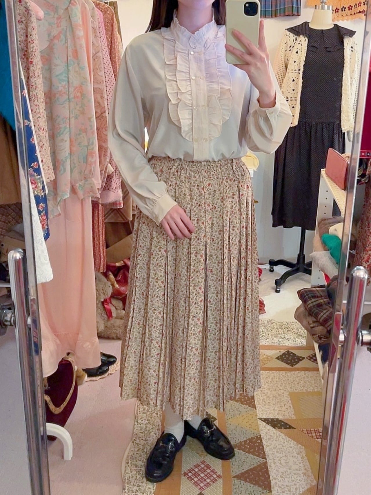 mini rose pleats skirt
