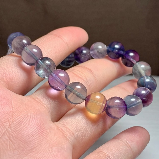 13.透明度高☆美グラデーションフローライト・ブレスレット