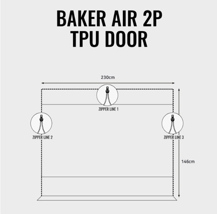 ベイカーエアーテント2P 専用ウレタンTPU窓 ドア（ARBOR） | outdoor.beans