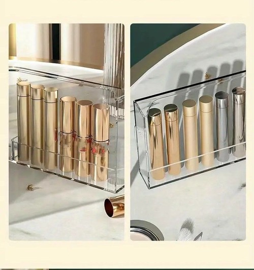 メイクボックス コスメボックス 引き出し 3段式 透明カバー付き 化粧品収納ボックス 大容量 化粧品 収納 メイクケース 引き出し 化粧品入れ 多機能 コスメ アクセサリー ジュエリー 浴室 洗面所 卓上収納 高品質 2色 透明 エメラルドグリーン