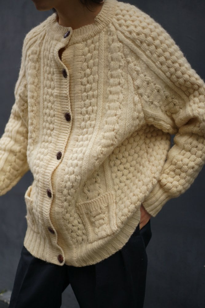 トップス Made in Ireland 1980's vintage cardigan malinmore - Made In Ireland] Vintage Aran Sweater Cardigan [1980s