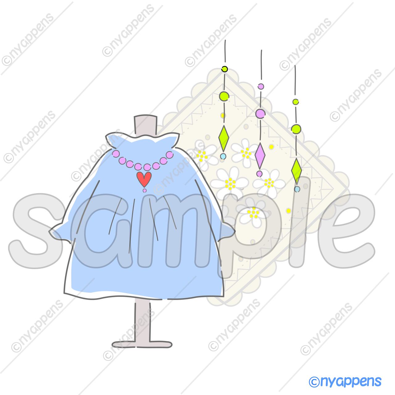 【商用利用OK】かわいい手書き風イラスト<トップス3種セット>SNSや素材に!