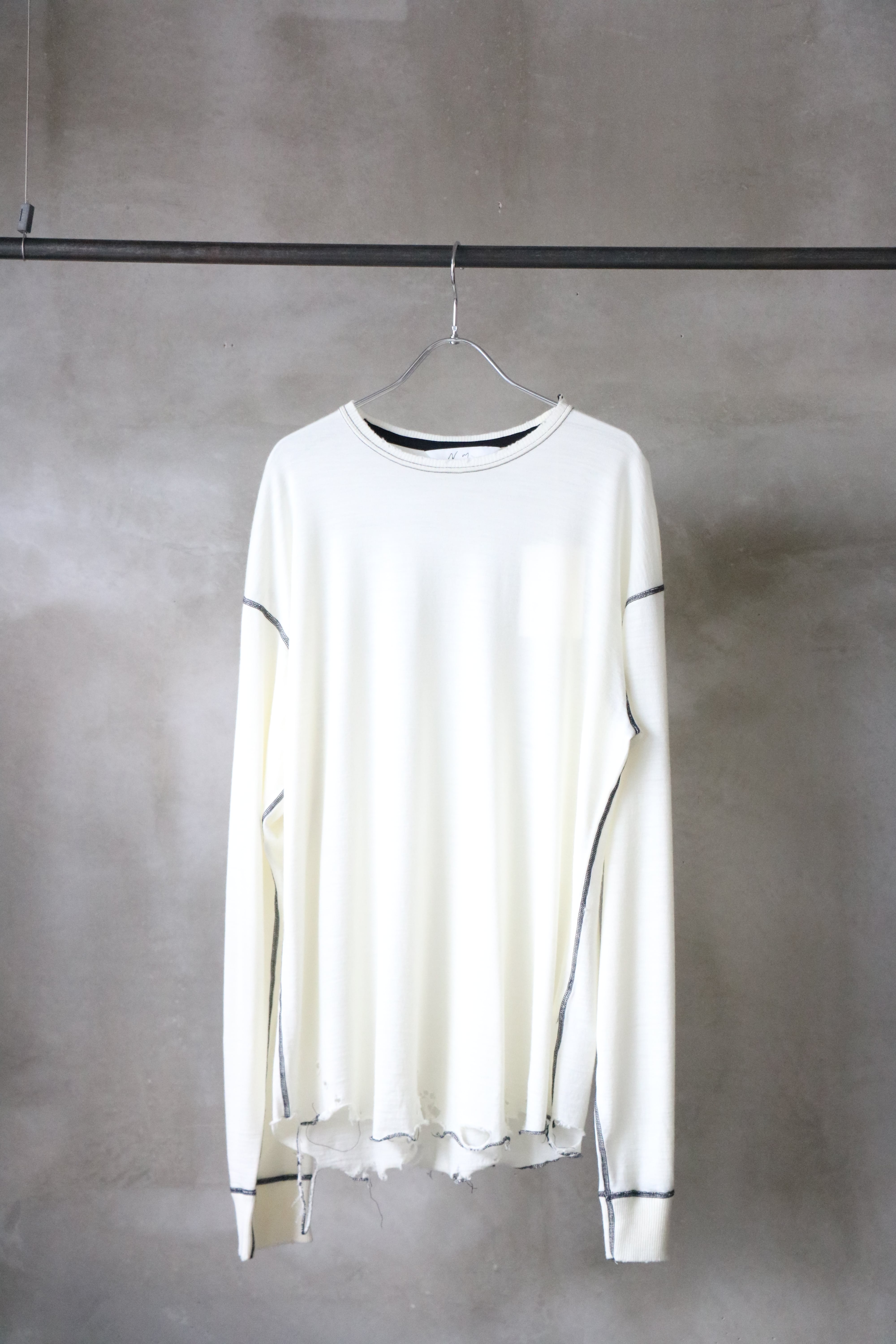 Ancellm / DAMAGE WOOL CREW LS T-SHIRT / ANC-CT79 / アンセルム 
