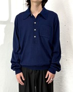 70s Macy's Men's Store L/S Acrylic Knit Polo