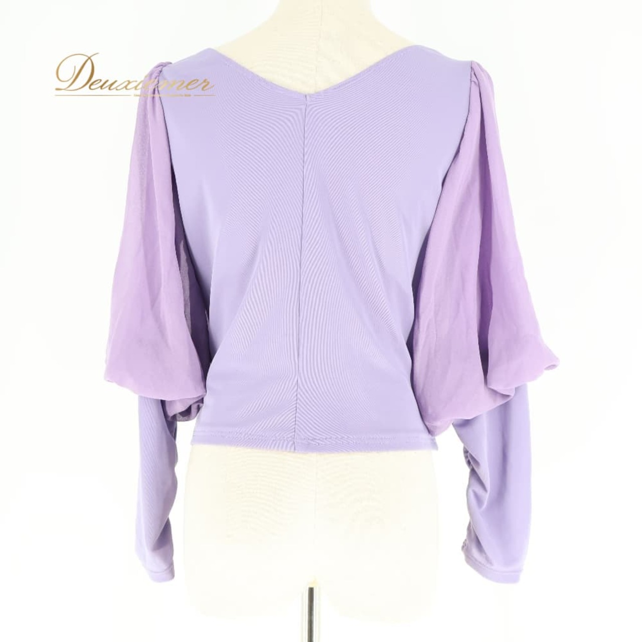 社交ダンス 衣装 トップス ブラウス パープル系 チャコットロイヤルダンス Chacott ROYAL DANCE 練習 レッスン 無地 シンプル 特徴的 淡い 紫 かわいい 上品 伸縮 ストレッチ ダンス衣装 イベント ステージ パーティー