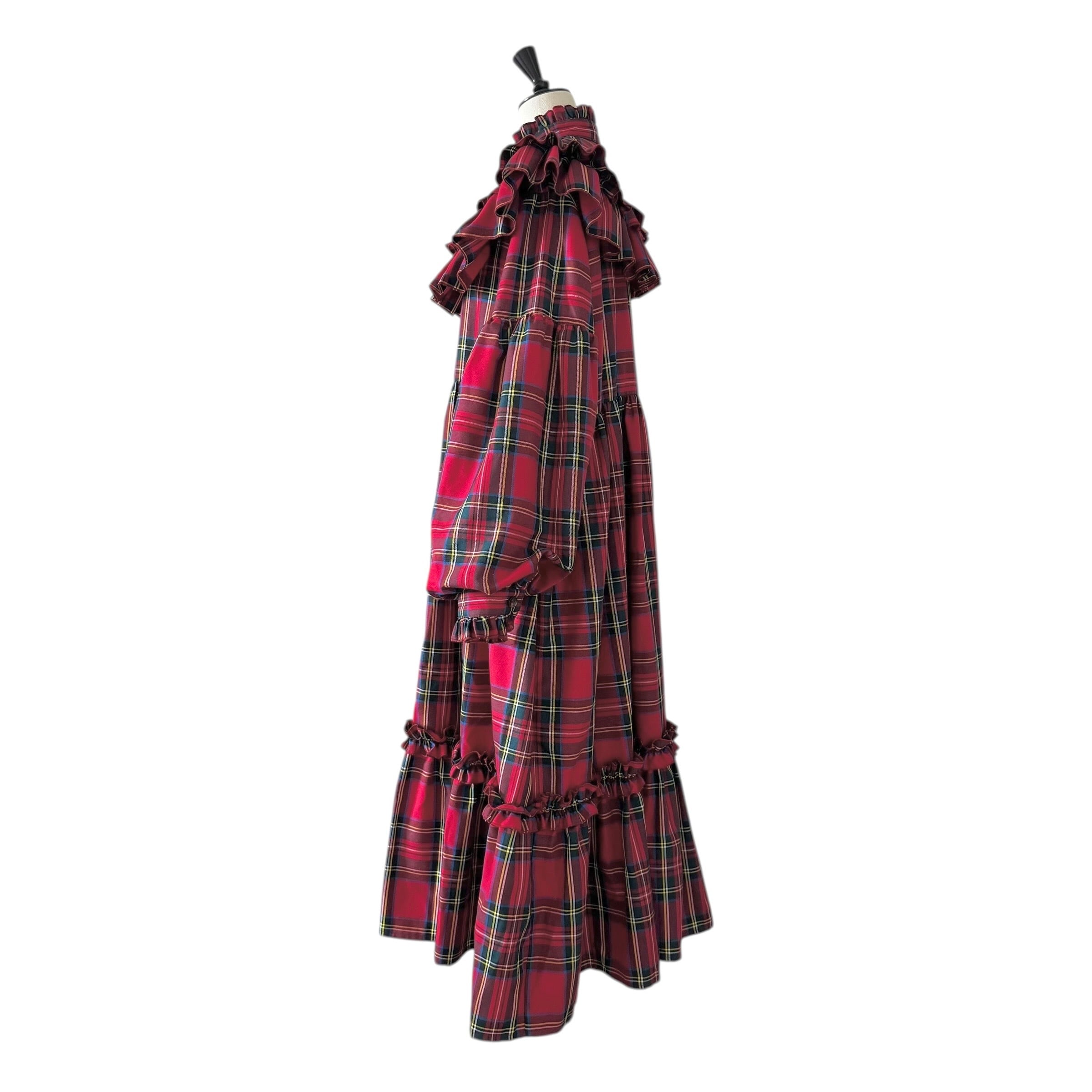 ヨークフリルワンピース RED