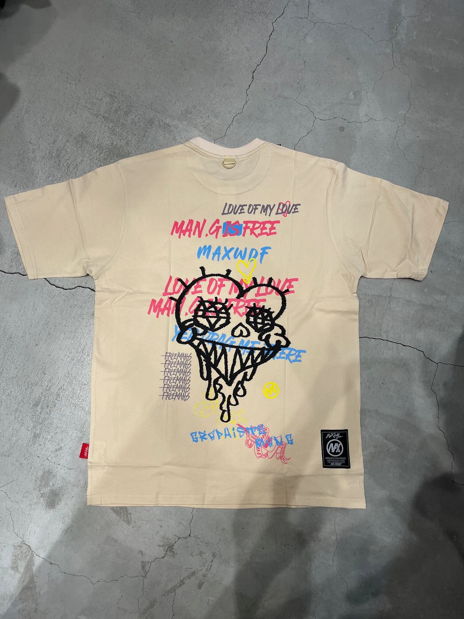 【ナチュラル】paintheartbackprint tee