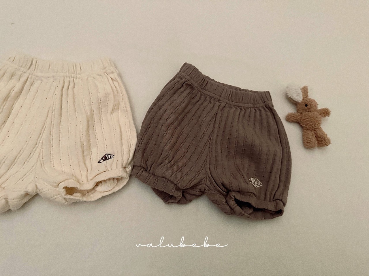 【valu bebe】コットンアイレットジャガードパンツモカ 70〜110cm - 9