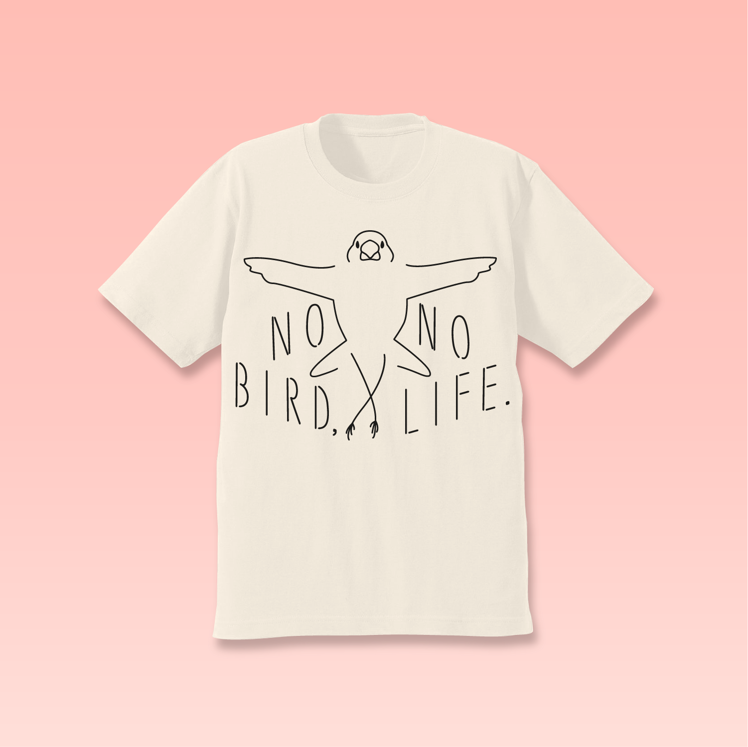 文鳥のいない人生なんて！Tシャツ（オフホワイト）【チャリティー対象商品】