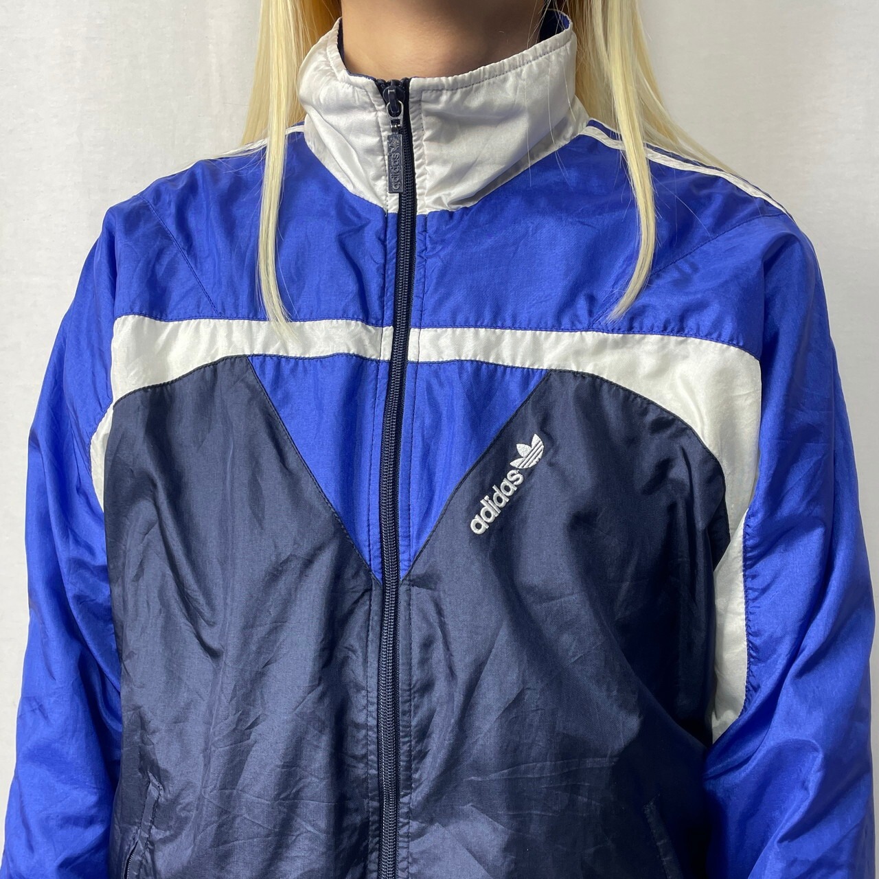80年代 adidas アディダス ナイロン トラックジャケット メンズS相当 