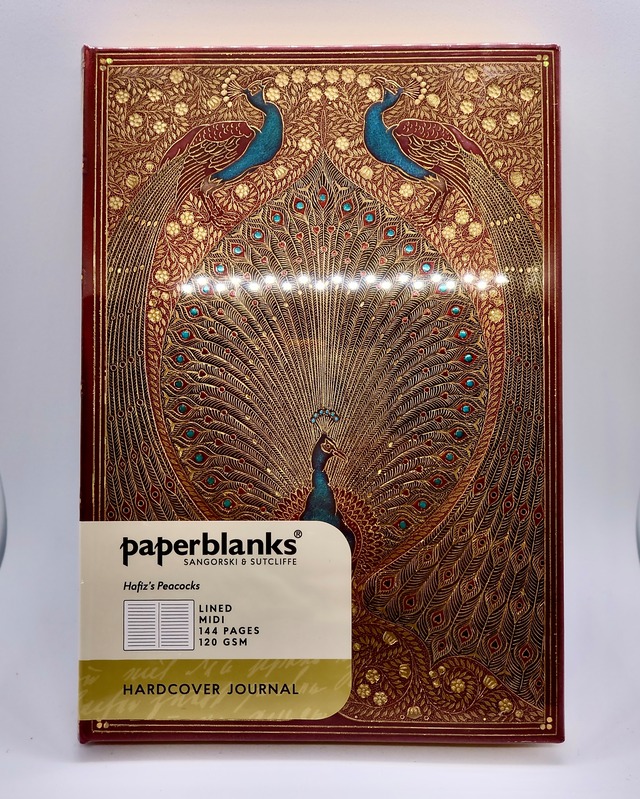 Paperblanks(ペーパーブランクス)　ノート　ハーフェズのクジャク罫線（ミディ） 144ページ