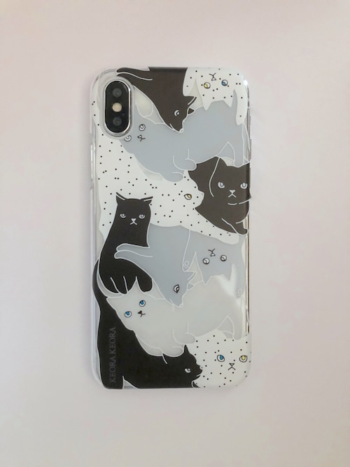 【iPhoneX/XS専用】アクリルケース CATS MONOTONE