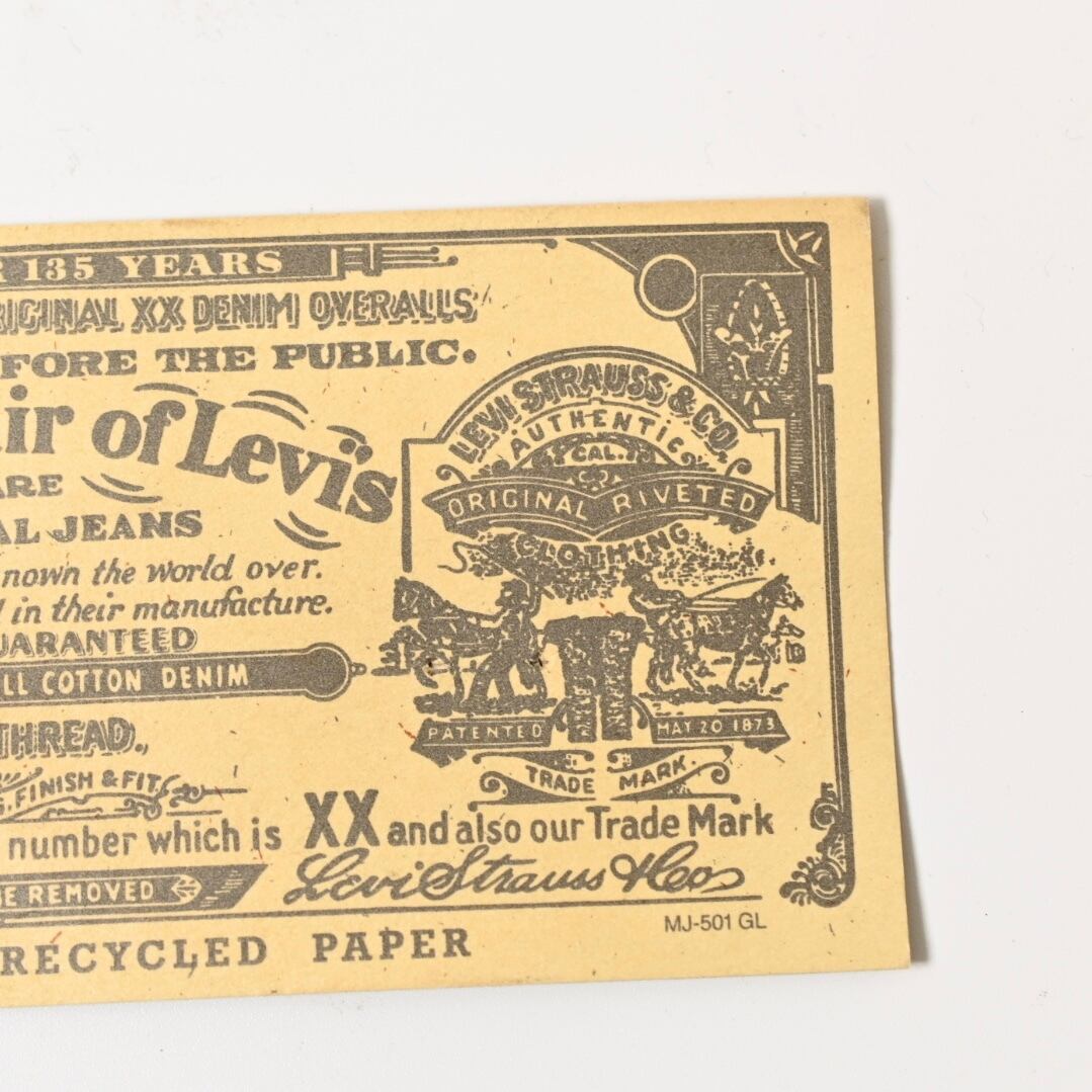 ビンテージ Levi Strauss & Co. GUARANTEE TICKET 135 #3 | Button