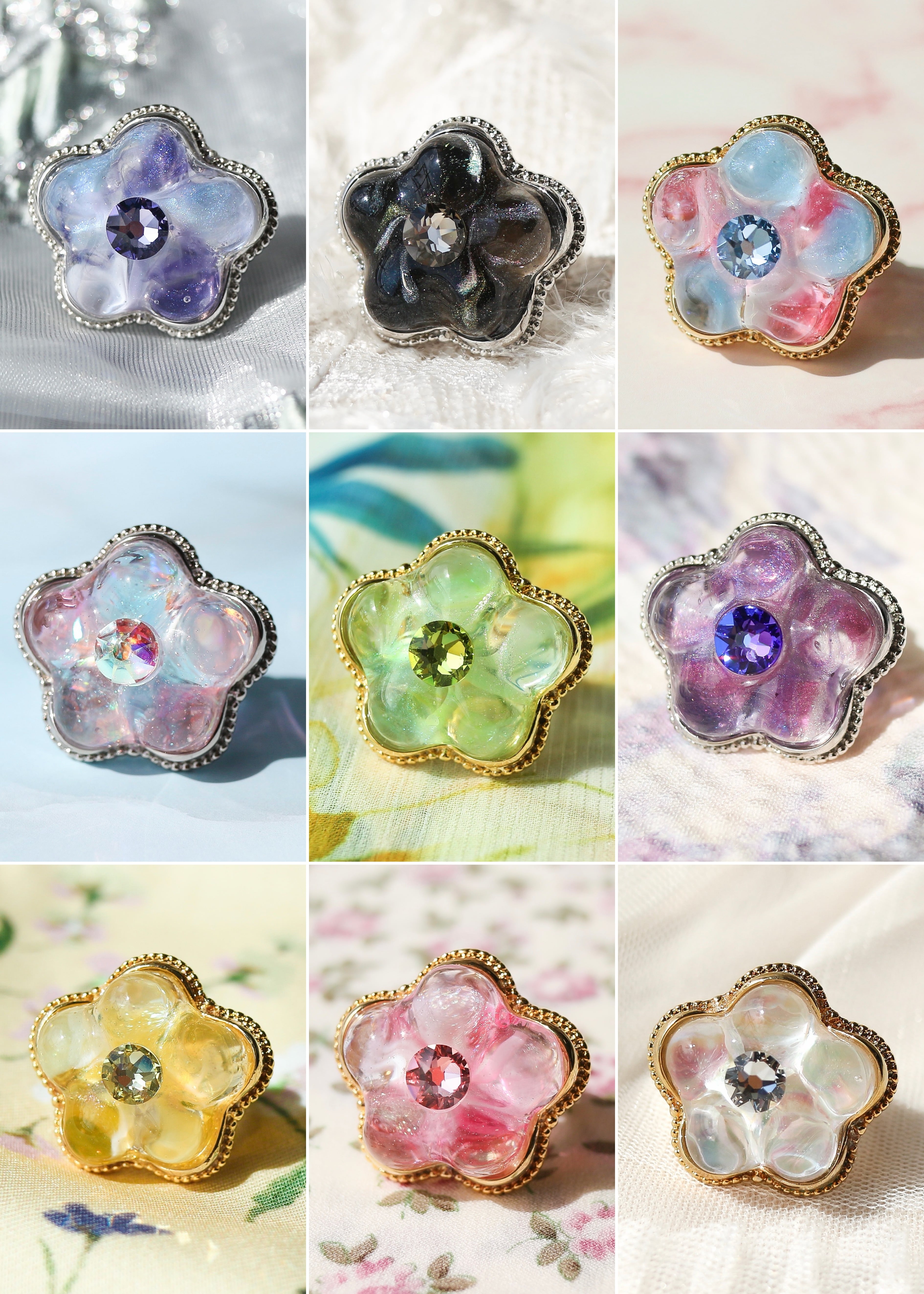 flower ring (pink blue) | マルベリコ
