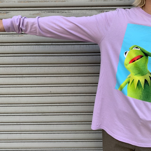 Kermit カーミット プリントロンT キャラ マペット M パープル カエル