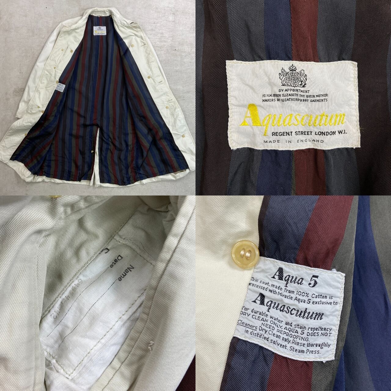 70年代 英国製 Aquascutum アクアスキュータム ステンカラーコート