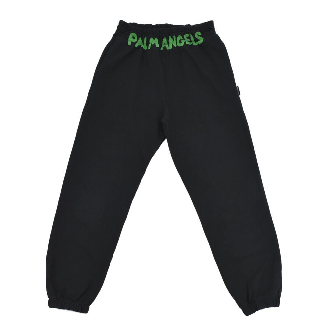 Palm Angels】SEASONAL LOGO SWEATPANTS(BLACK/GREEN) | AYIN