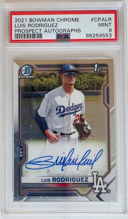 2021 Bowman Chrome Luis Rodriguez Autograph PSA 9