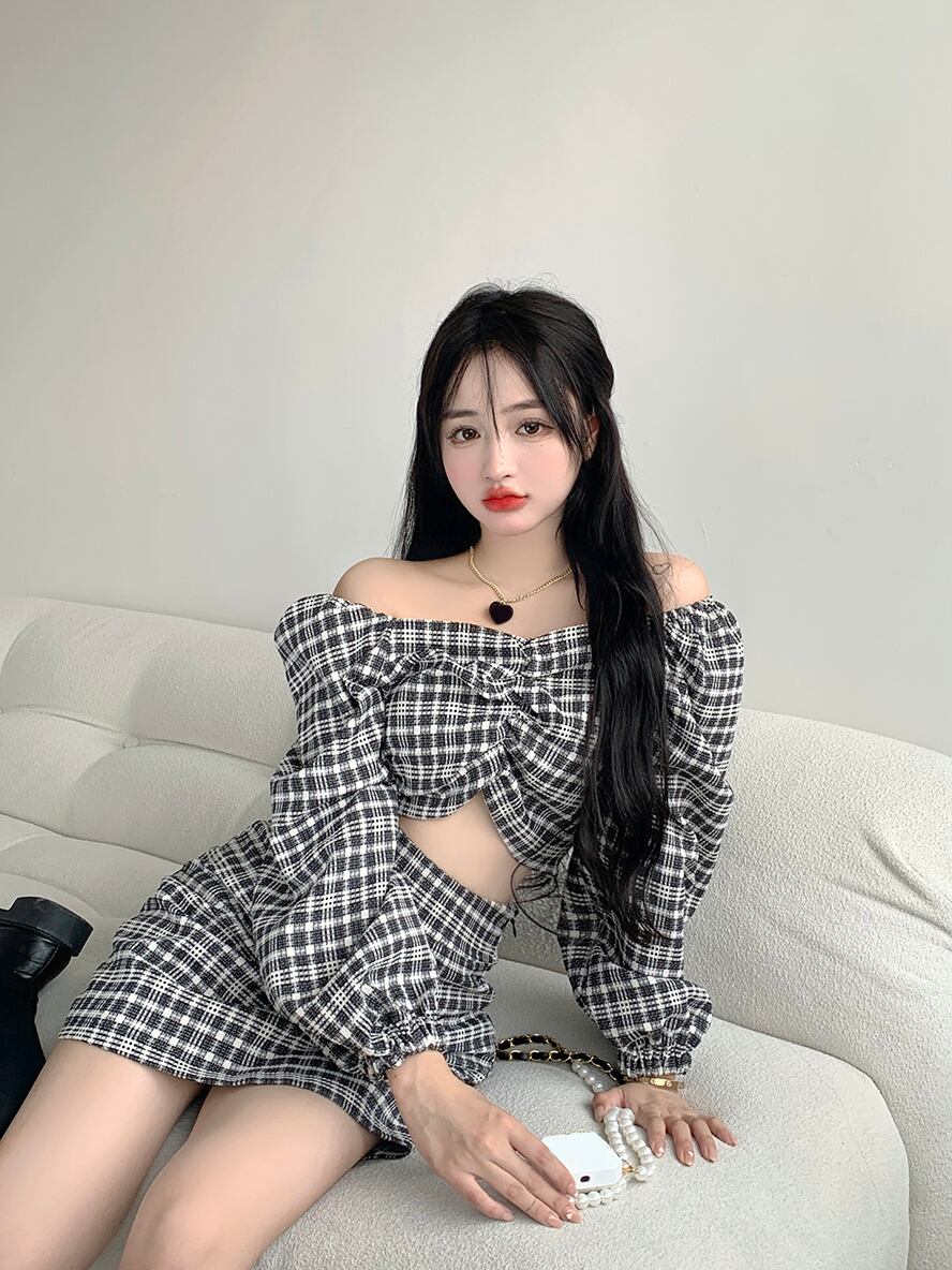 シャツ レディースショートオータムトップス ロング 秋物 ブラックストロベリース89459785397