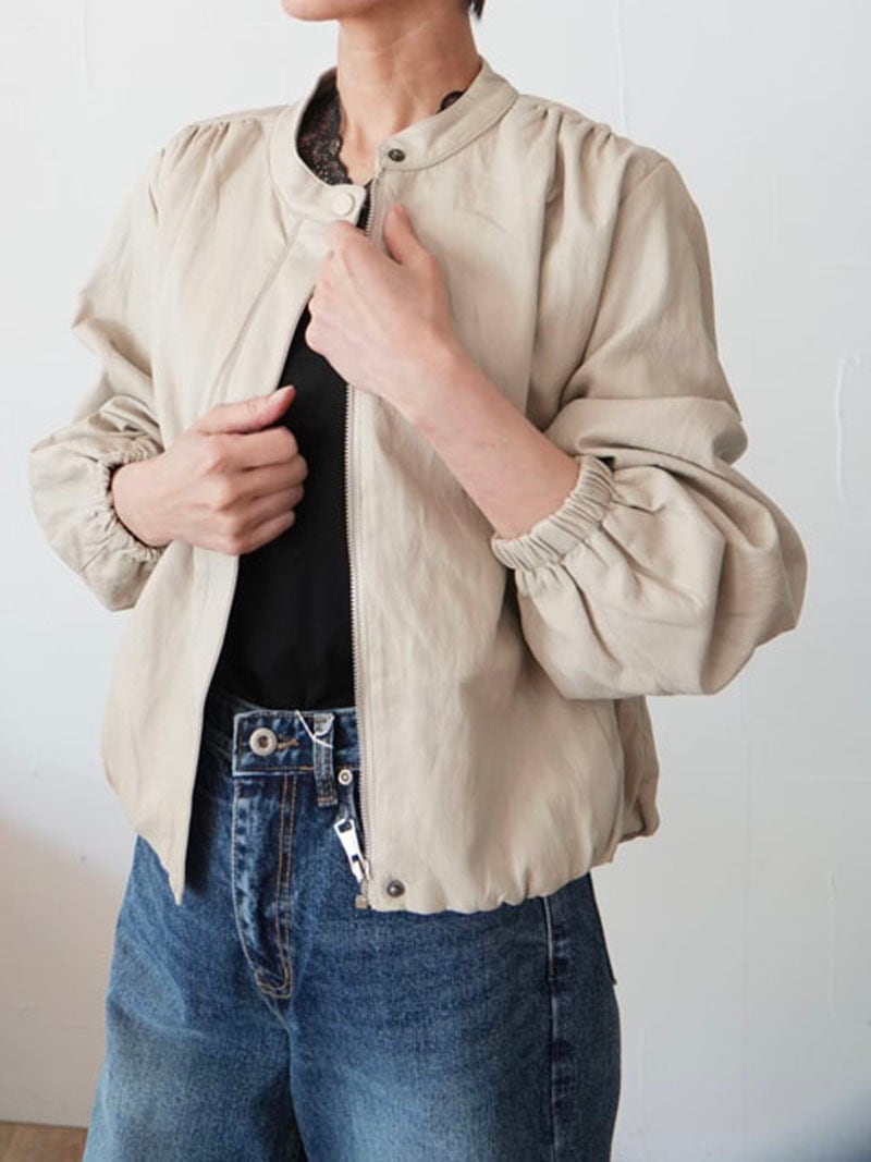 【SALE】229s. LePuju select エコレザーバルーンブルゾン(ivory/camel/black)