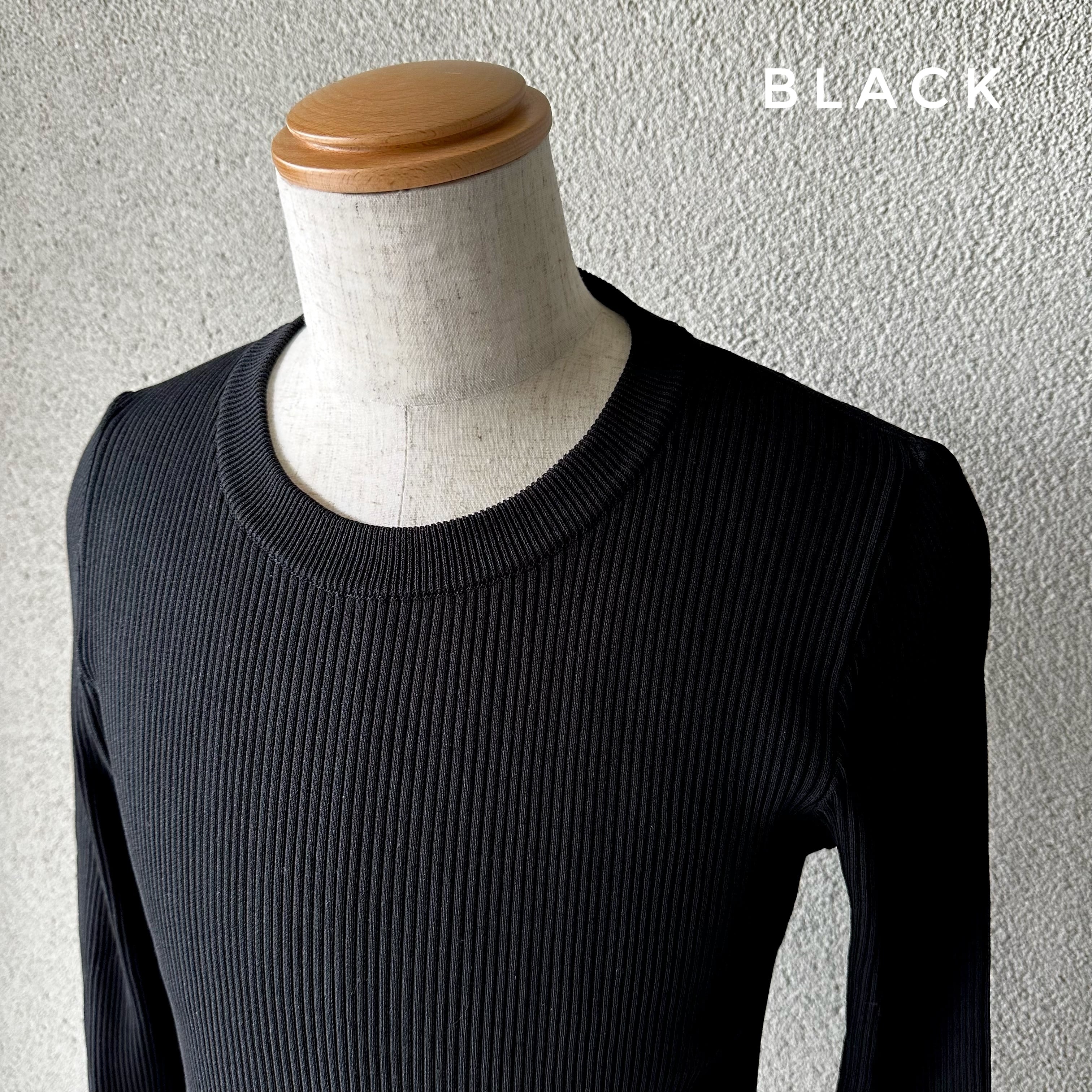 LUGER by akko3839 レーヨンサーフラウンドネックリブニット【ユニ