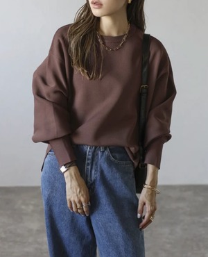 ナンバーミーTOKYO" PARALLEL SLEEVE PULLOVER"BROWN