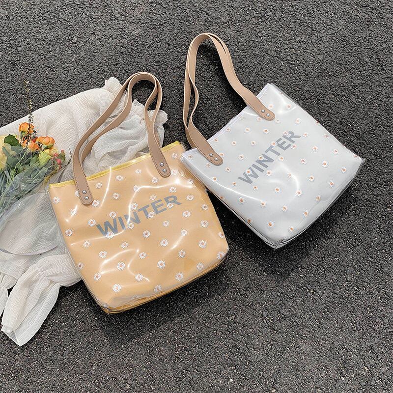 大容量ショルダーバッグ女性バッグ2020新しい波バージョン野生気質ショルダーバッグファッション透明ゼリーバッグ Tiancai_Wing_Bag3206542