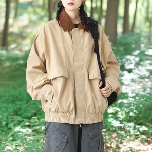 Oversized Corduroy Collar Work Jacket ‐4col‐  A0623